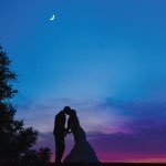 Kissing Couple and the Beautiful Night Sky